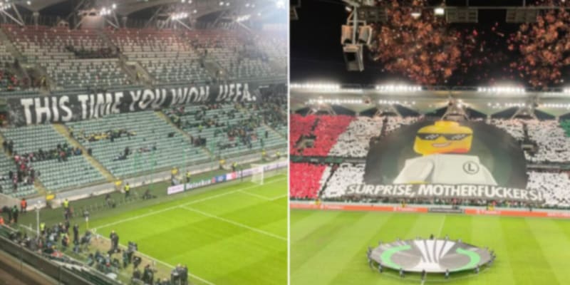 Legia Varsavia, la Curva prende in giro la Uefa: “Sopresa”