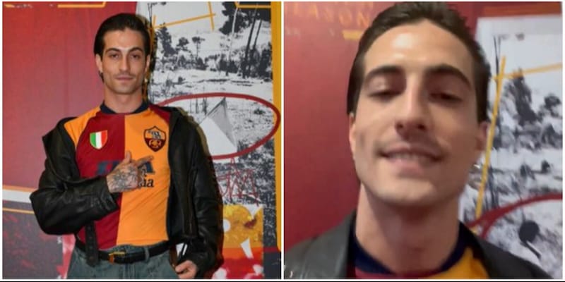 Damiano dei Maneskin all’Olimpico pazzo della Roma: il messaggio esalta i tifosi