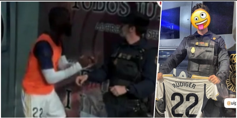 Rudiger tenta di spaventare un poliziotto: il gesto dell’ex Roma è virale