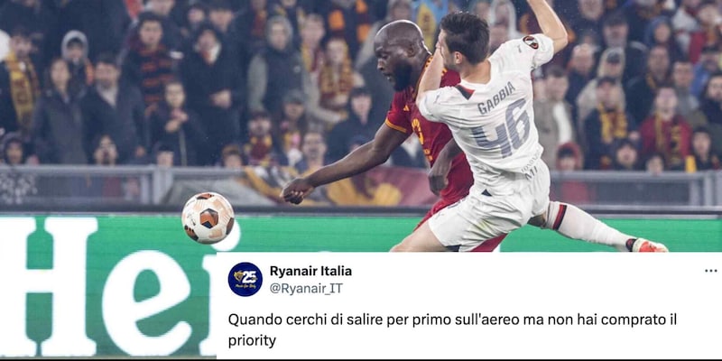 Ryanair, lo sfottò impietoso dopo Roma-Milan scatena l’ironia dei tifosi