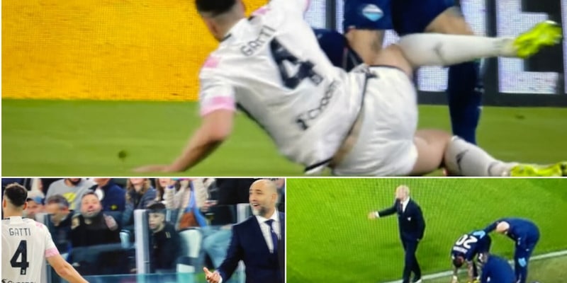 Gatti entra duro su Zaccagni e Tudor si infuria: il gesto a bordocampo durante Juve-Lazio