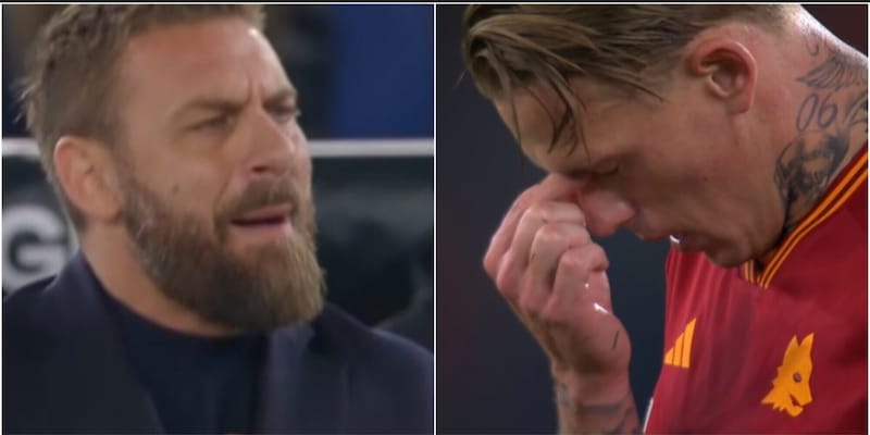 Karsdorp disperato dopo il brutto errore sul gol di Wirtz: De Rossi reagisce così