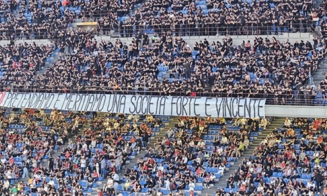 “Pretendiamo una società forte e vincente”: curva in silenzio, il tifo ancora in sciopero