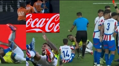 Juve, subito paura per Douglas Luiz in Copa America: il fallo è da rosso