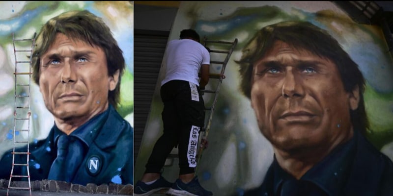 Napoli, è scoppiata la Conte mania: nuovo murale per l’allenatore