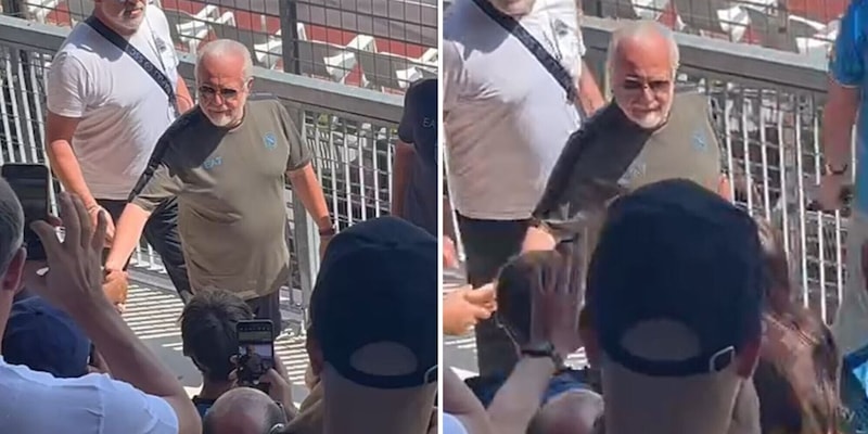 Napoli, sorpresa De Laurentiis: cosa ha fatto durante l’allenamento