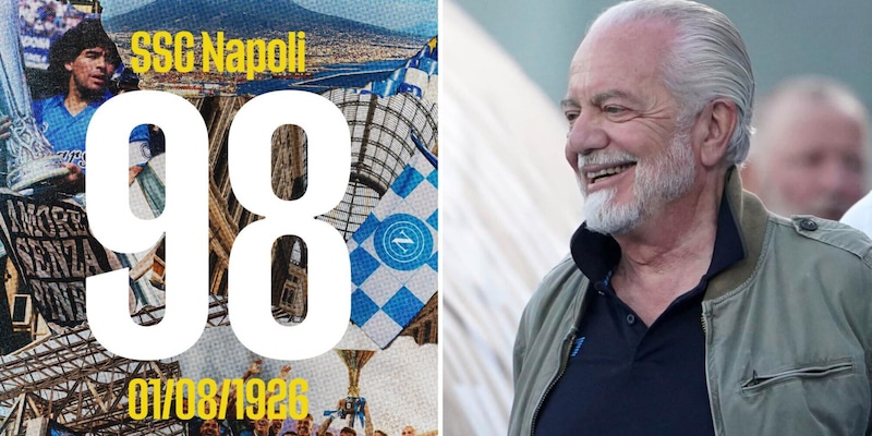 Il Napoli compie 98 anni: gli auguri del club e il tweet di De Laurentiis