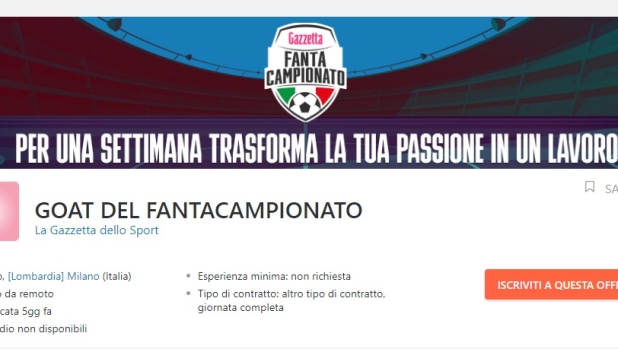 Duemila euro per essere il "Goat del Fantacampionato"