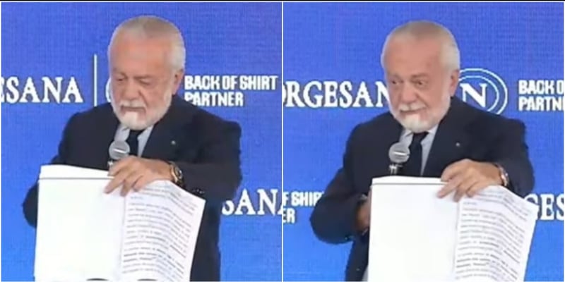 De Laurentiis ricorda i vent’anni a Napoli e scoppia in lacrime sul palco