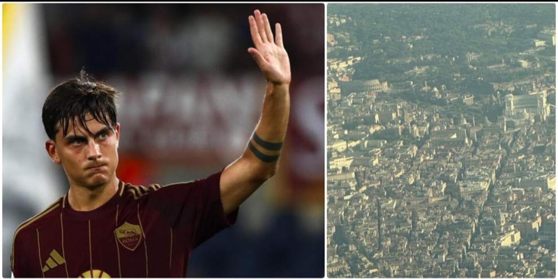 Dybala torna a Roma: la foto dall’aereo è una dedica social alla città