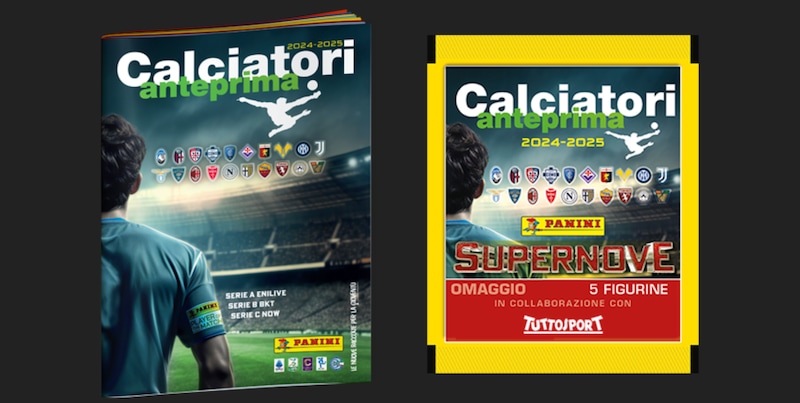 Calciatori Panini Anteprima 2024-25: la bustina per completare la collezione sabato in edicola con Tuttosport