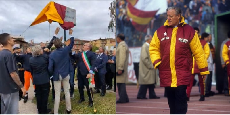 Roma, inaugurato il parco Liedholm: c’è il sindaco Gualtieri con Mancini