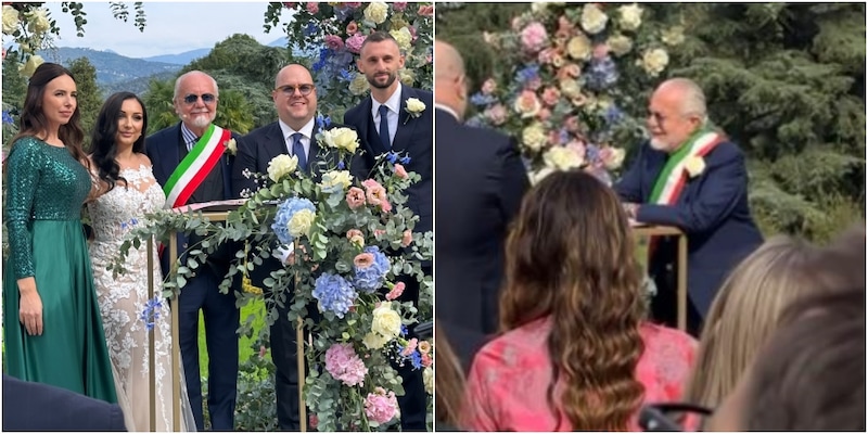 De Laurentiis show: celebra un matrimonio con battute sulla Juve e Verdone