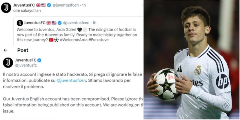 La Juve ‘annuncia’ Arda Guler sui social, poi precisa: “Hackerato l’account”