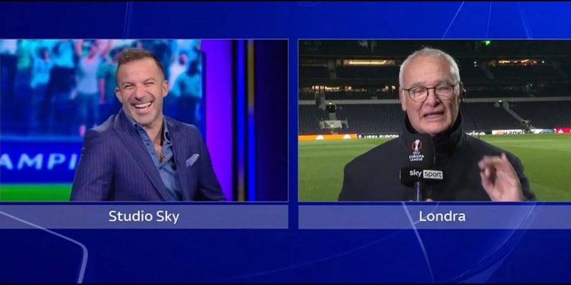 Del Piero e Ranieri, siparietto in tv: scoppiano a ridere. Poi parla della presidenza Figc