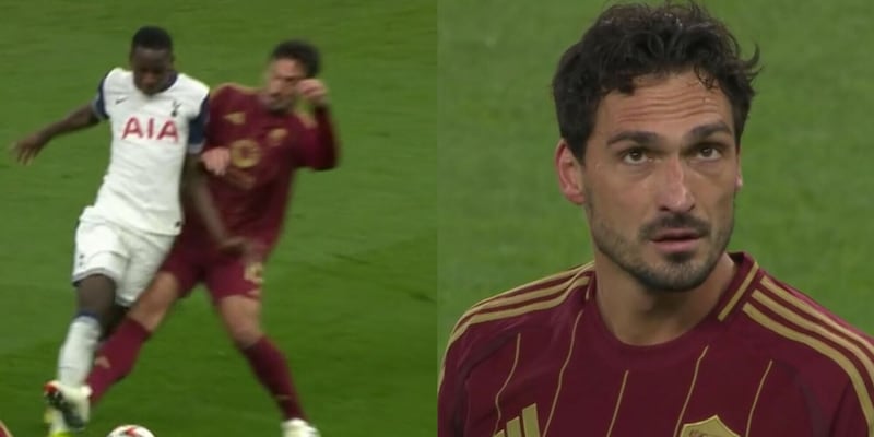 Hummels, il gesto dopo il rigore provocato in Tottenham-Roma: non può crederci